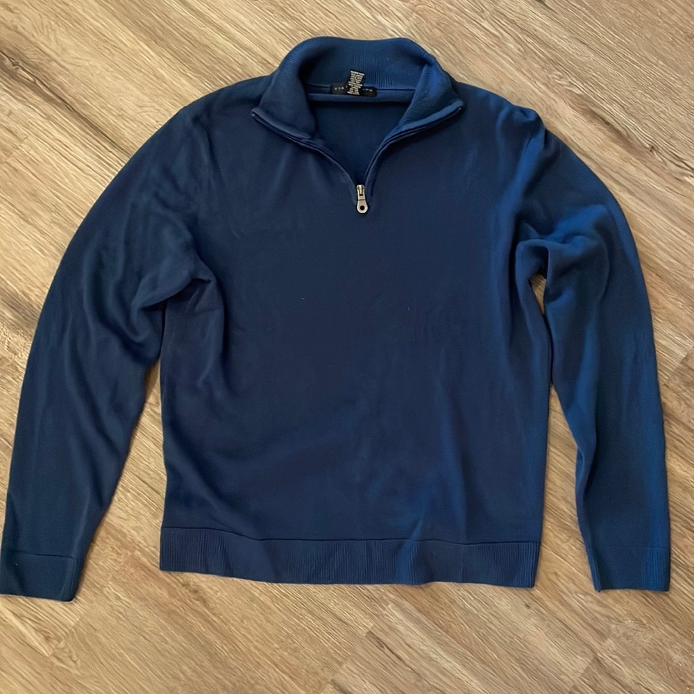 Navy Blue 3/4 Zip Up Sweater